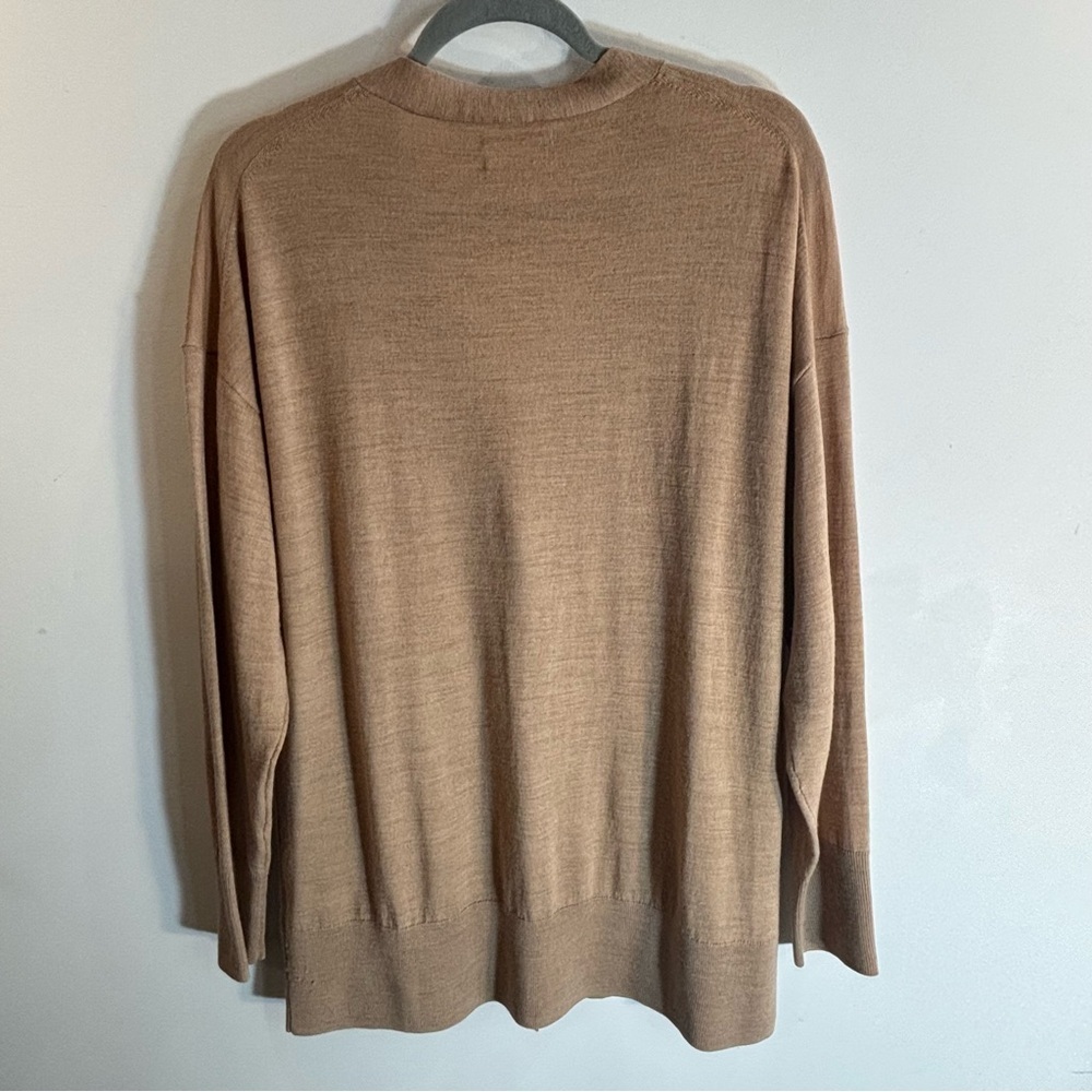 HUDSON Sz M Cashmere Classic Cardigan with Patch Pockets Long Sleeve Long Line - Picture 8 of 8
